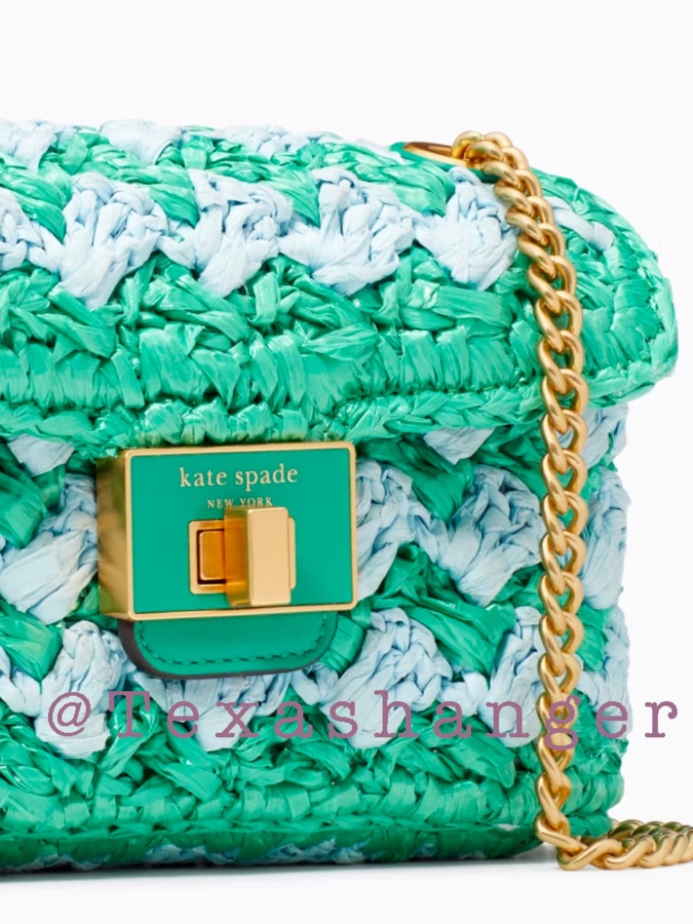 Kate Spade NWT Evelyn Striped Crossbody Fresh Green